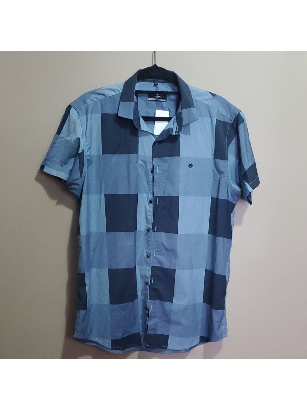 Ideal Attitude JoneAAMen's Blue Checkered Shirt Size XXL